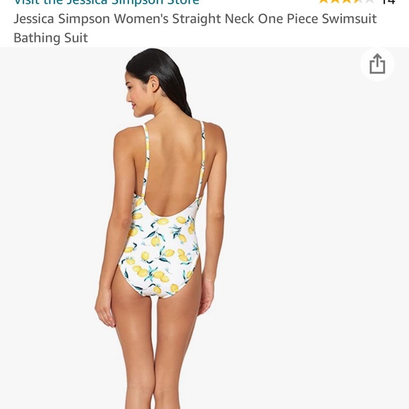 🍋  lemon Straight Neck textured One Piece NWOT - Picture 2 of 16